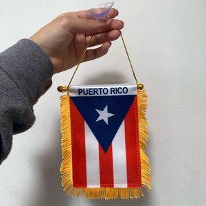 Puerto Rico window hanging flag banners with suction